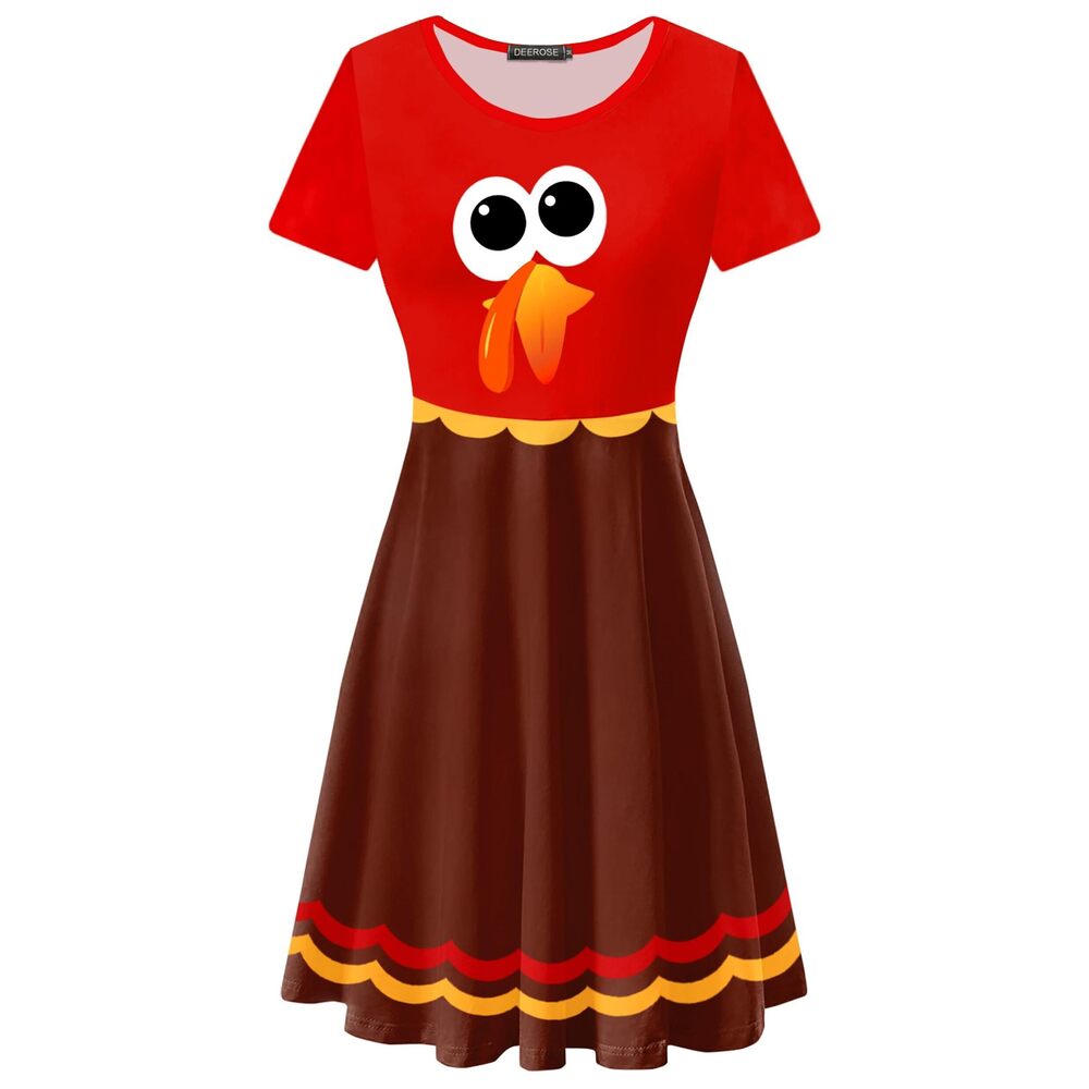 3530 Thanksgiving Dresses Turkey Flare Dresses Aline Cute Tunic Dresses